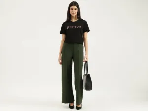 Solid Straight Fit Pants