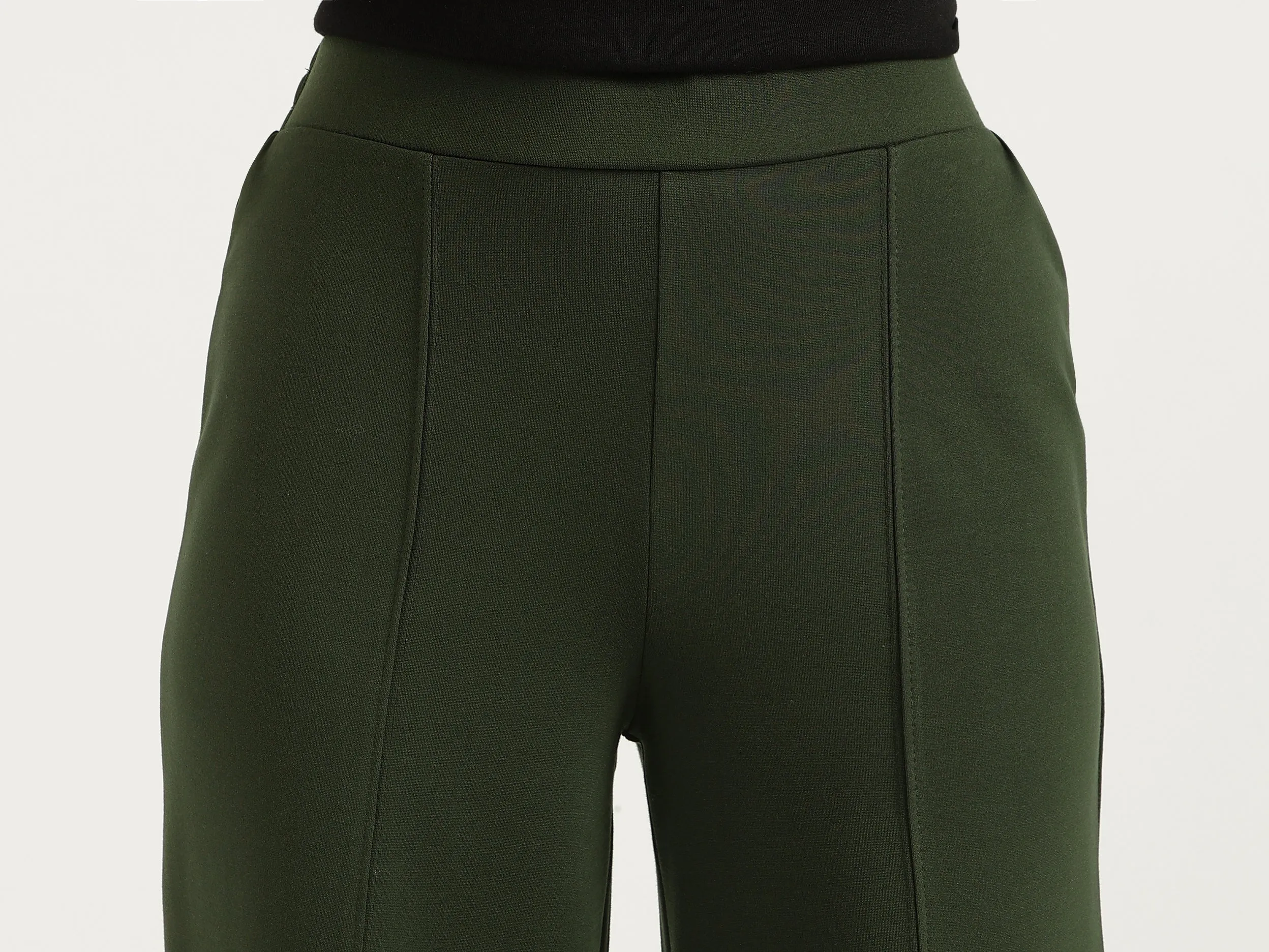 Solid Straight Fit Pants