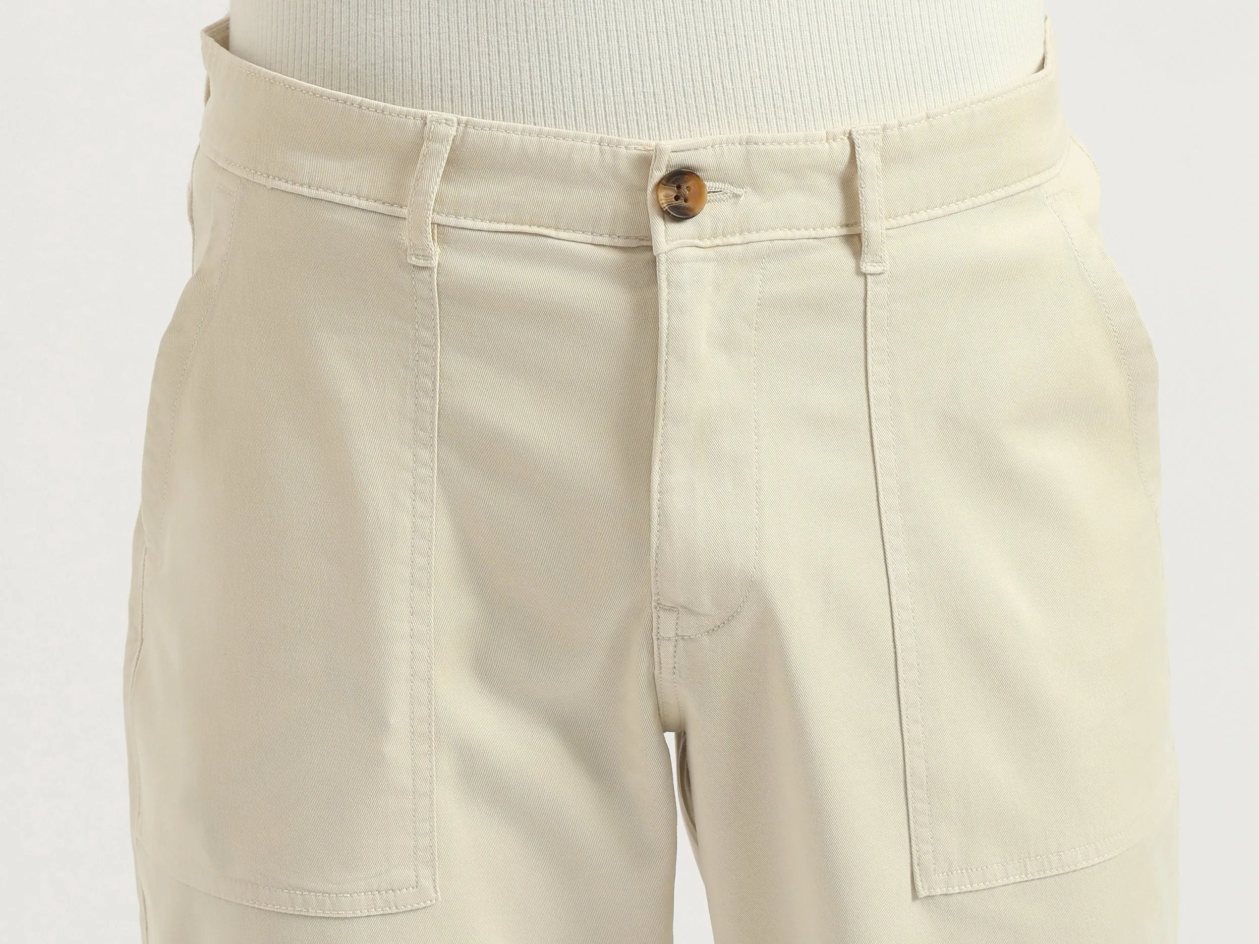 Solid Straight Fit Trousers