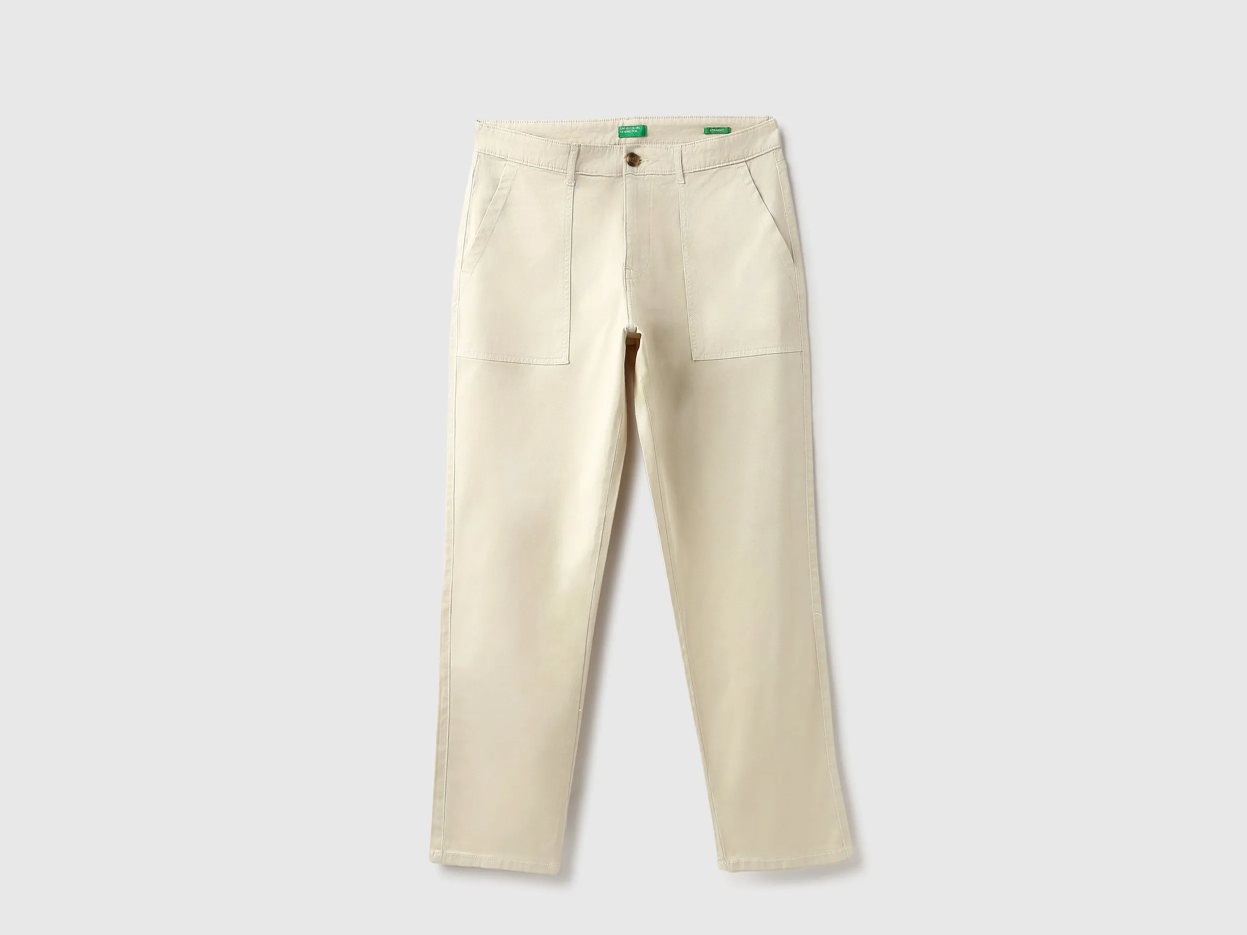 Solid Straight Fit Trousers