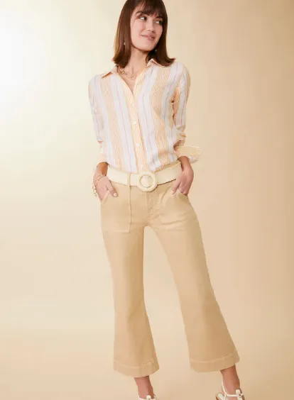 Spartina 449 Callie Linen Shirt Boardwalk Stripe - FINAL SALE