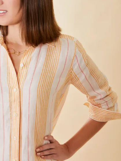 Spartina 449 Callie Linen Shirt Boardwalk Stripe - FINAL SALE