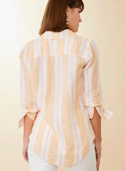 Spartina 449 Callie Linen Shirt Boardwalk Stripe - FINAL SALE