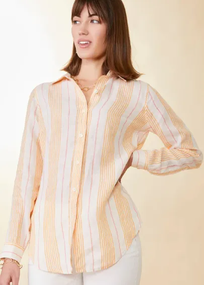 Spartina 449 Callie Linen Shirt Boardwalk Stripe - FINAL SALE