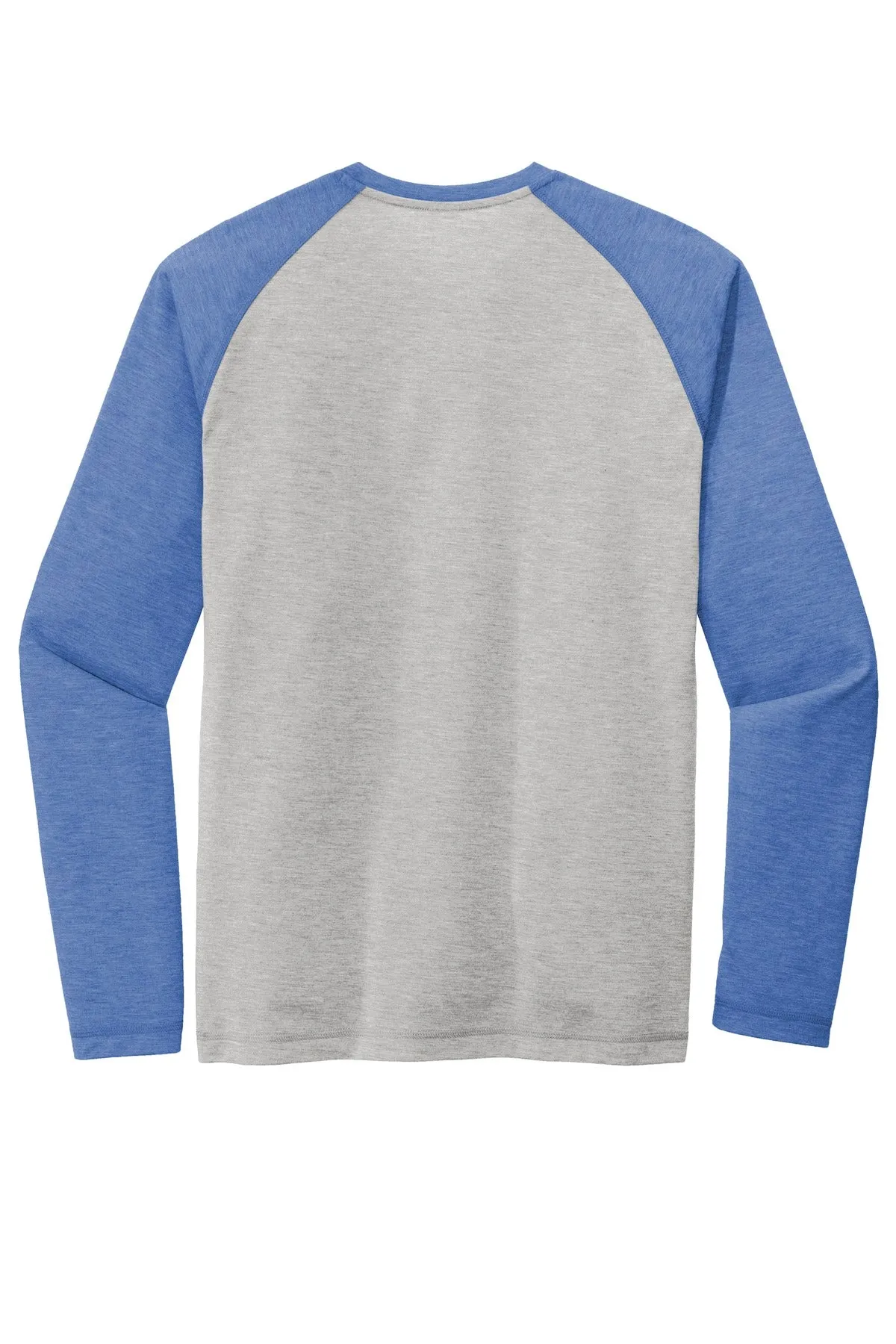 Sport-Tek  PosiCharge  Long Sleeve Tri-Blend Wicking Raglan Tee ST400LS True Royal Heather/ Light Grey Heather