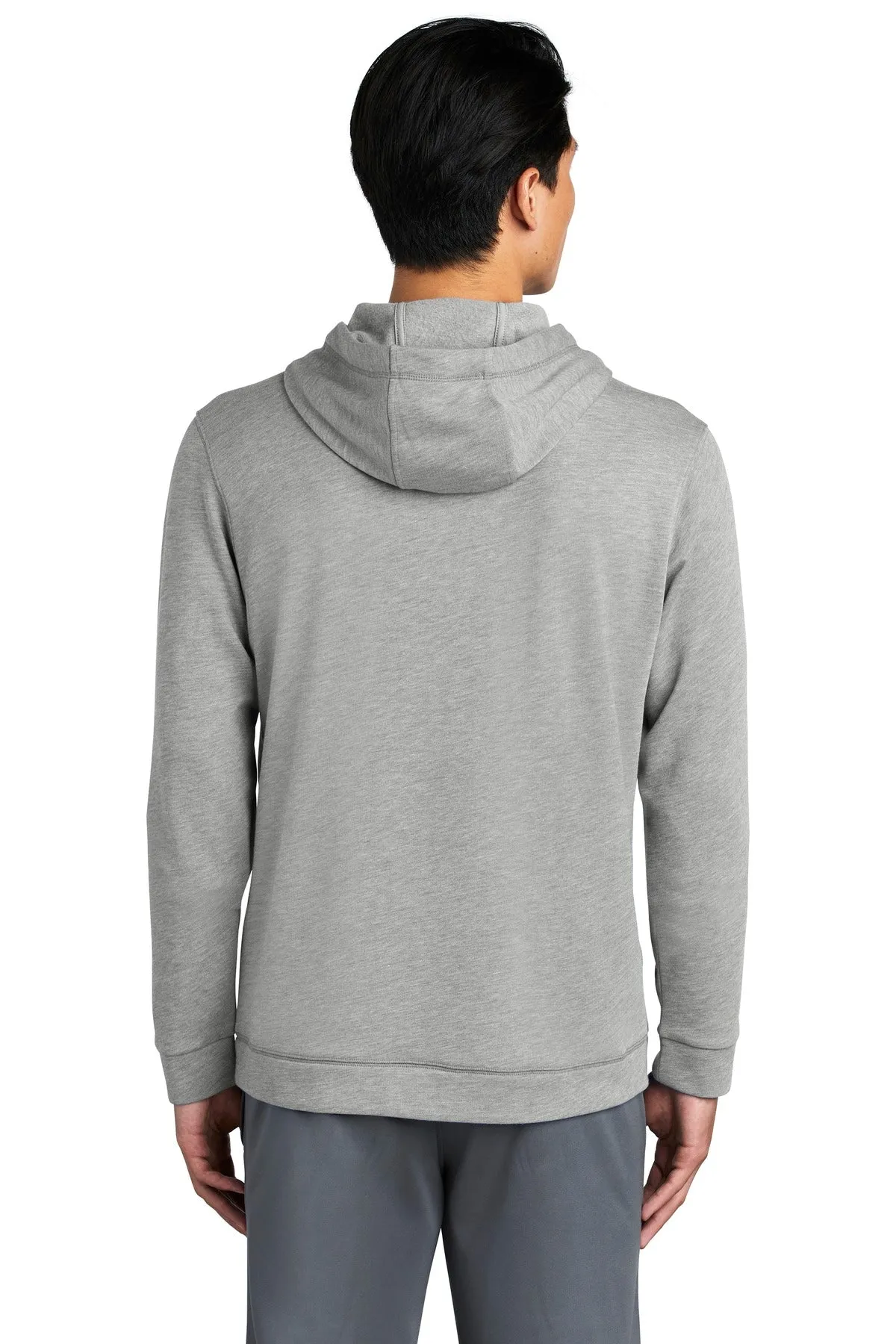 Sport-Tek  PosiCharge  Tri-Blend Wicking Fleece Hooded Pullover. ST296 Light Grey Heather
