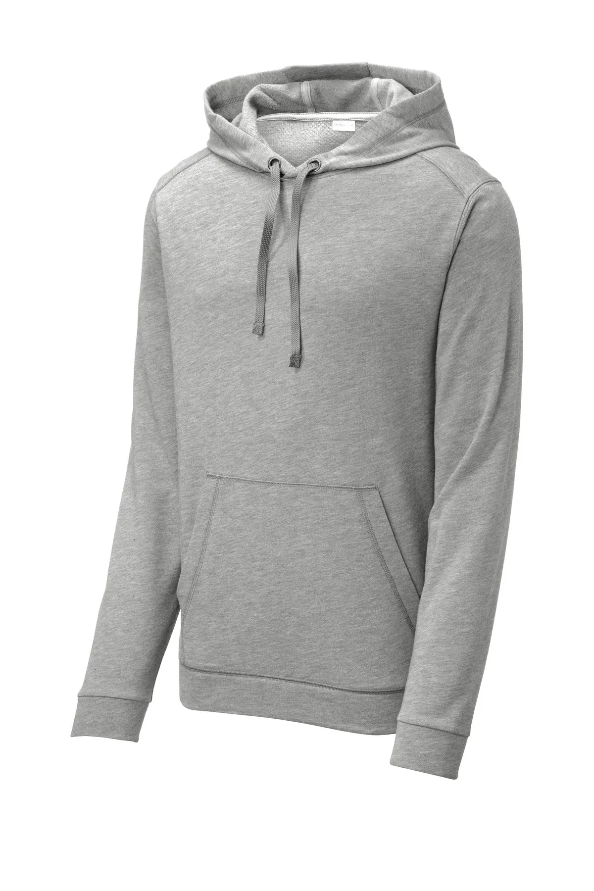 Sport-Tek  PosiCharge  Tri-Blend Wicking Fleece Hooded Pullover. ST296 Light Grey Heather