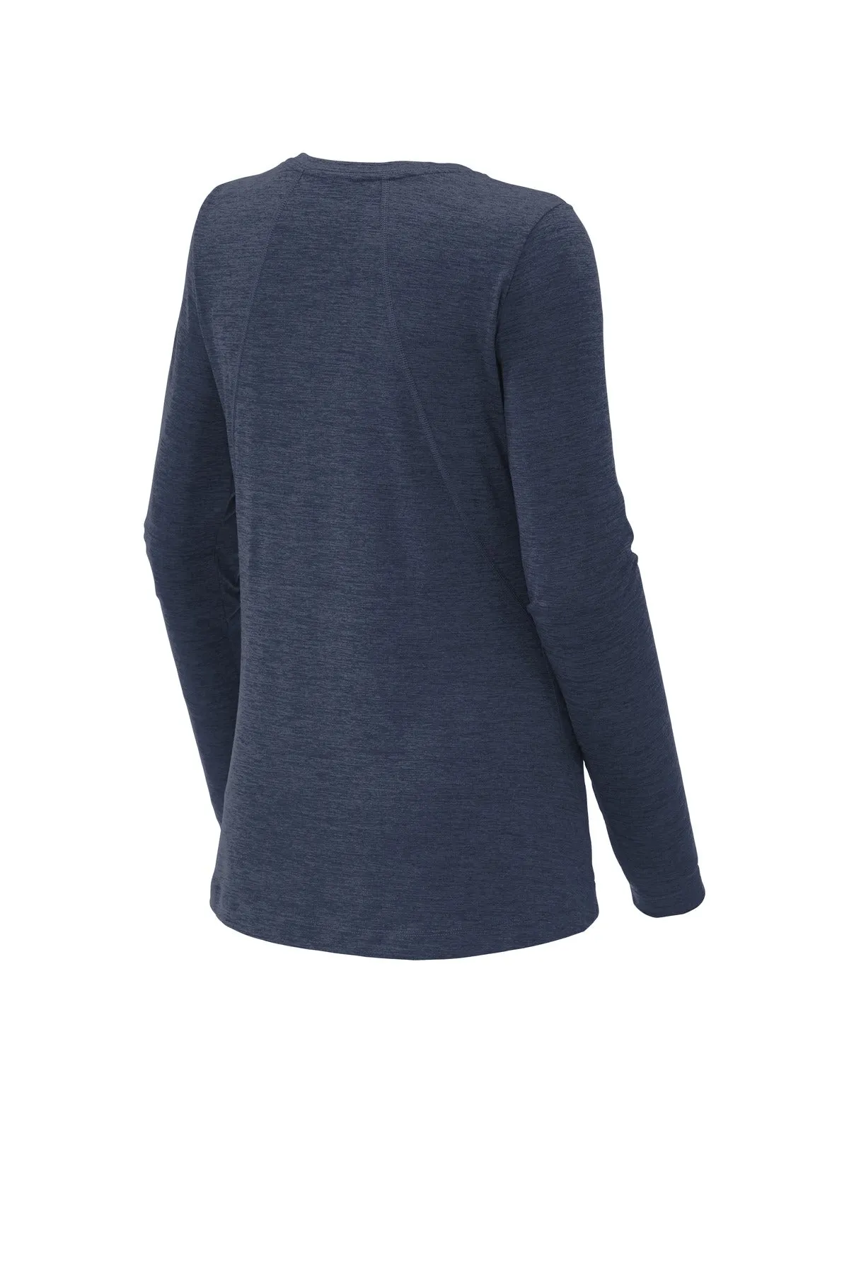 Sport-Tek  Women's Exchange 1.5 Long Sleeve Crew. LST710 Dark Denim Heather