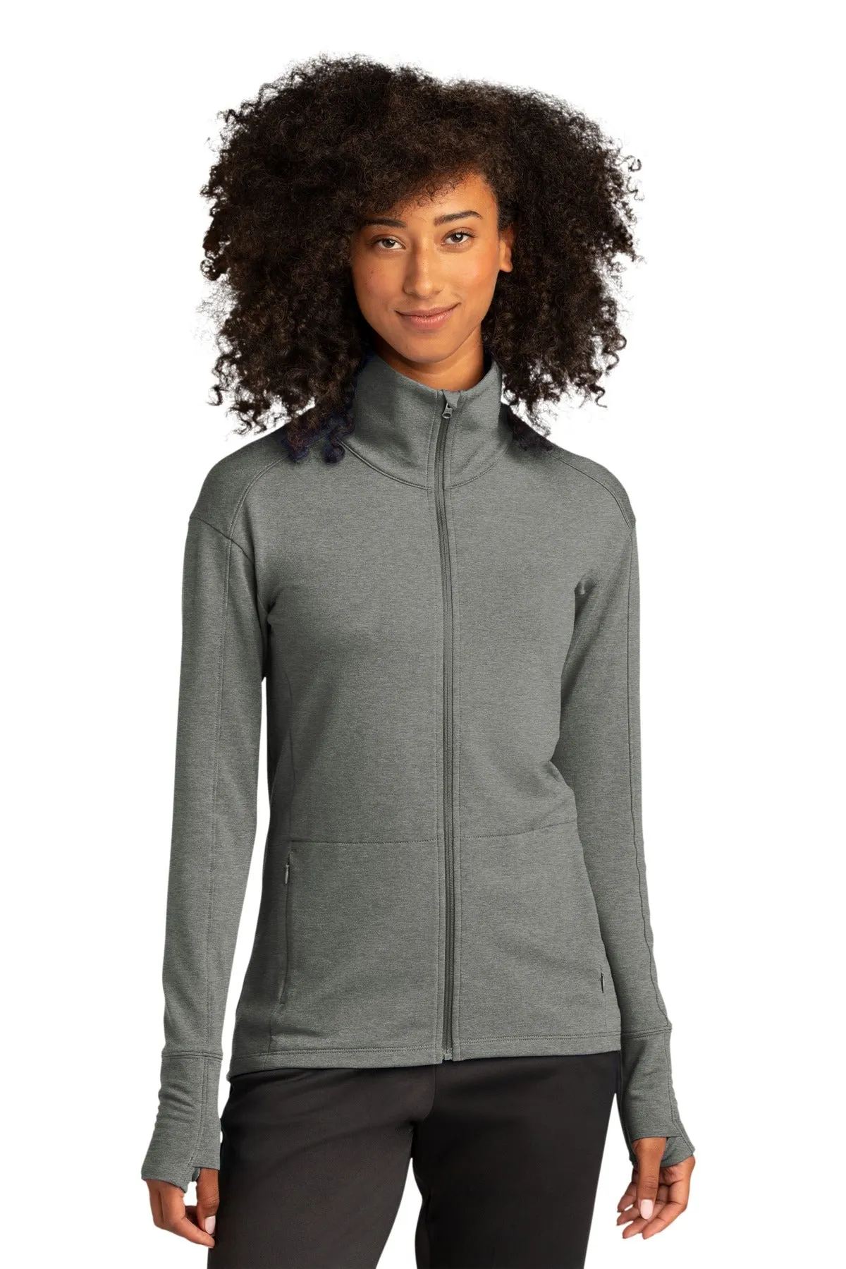 Sport-Tek Women's Sport-Wick Flex Fleece Full-Zip. LST560 Light Grey Heather