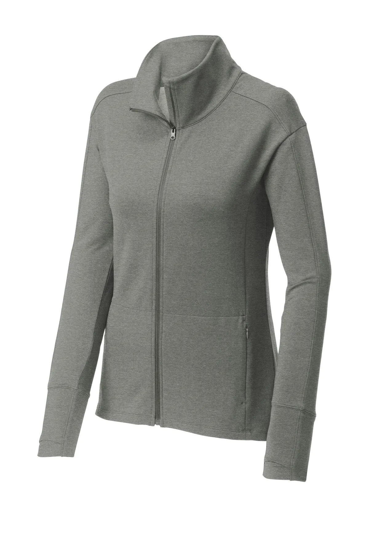 Sport-Tek Women's Sport-Wick Flex Fleece Full-Zip. LST560 Light Grey Heather