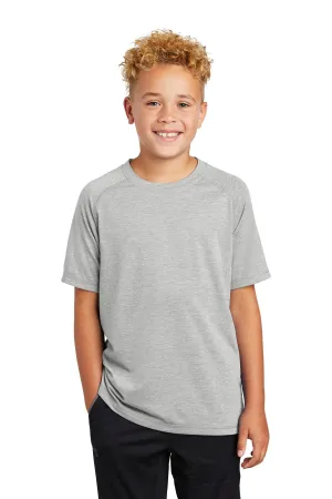 Sport-Tek  Youth PosiCharge  Tri-Blend Wicking Raglan Tee. YST400 Light Grey Heather