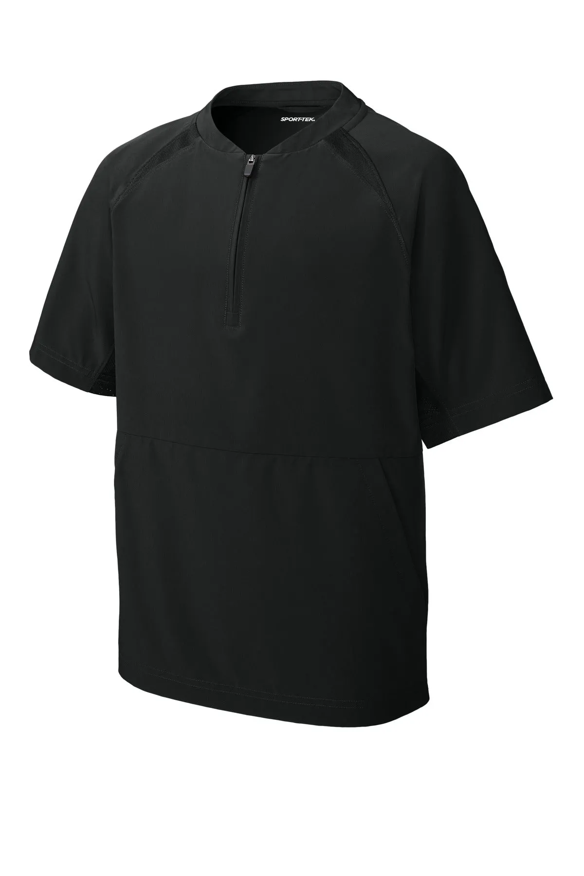 Sport-Tek Youth Repeat 1/2-Zip Short Sleeve Jacket YJST489 Black
