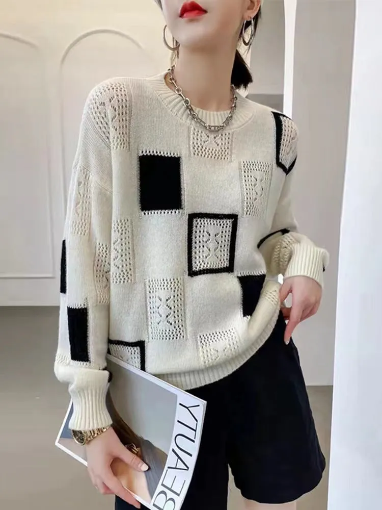 Square Blocks Designer Elegant Warm Sweaters