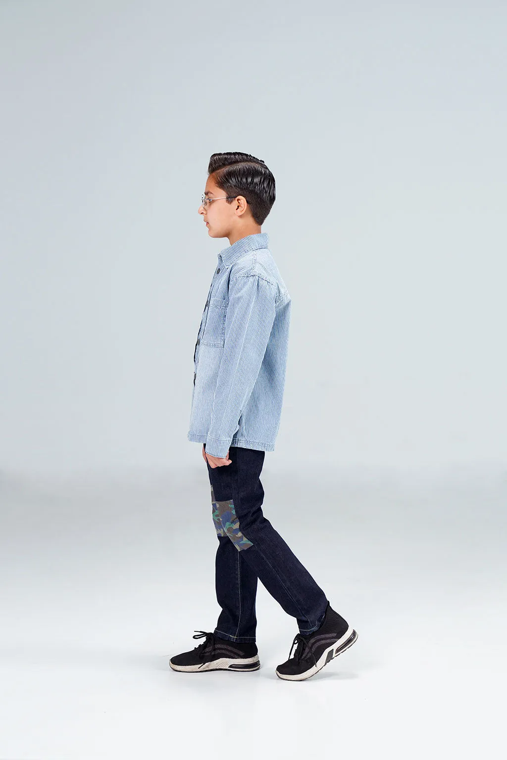 Striped Denim Overshirt