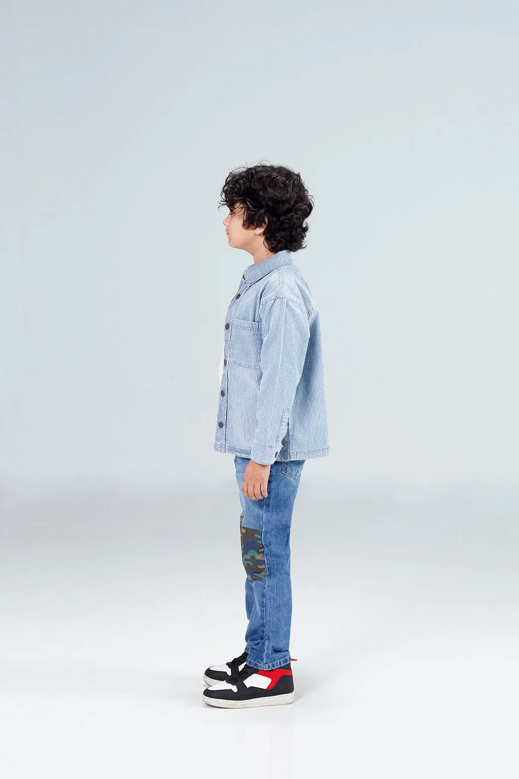 Striped Denim Overshirt