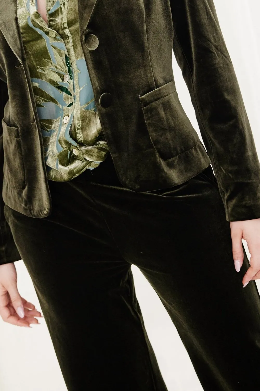 Surrey Velvet Pants - Olive
