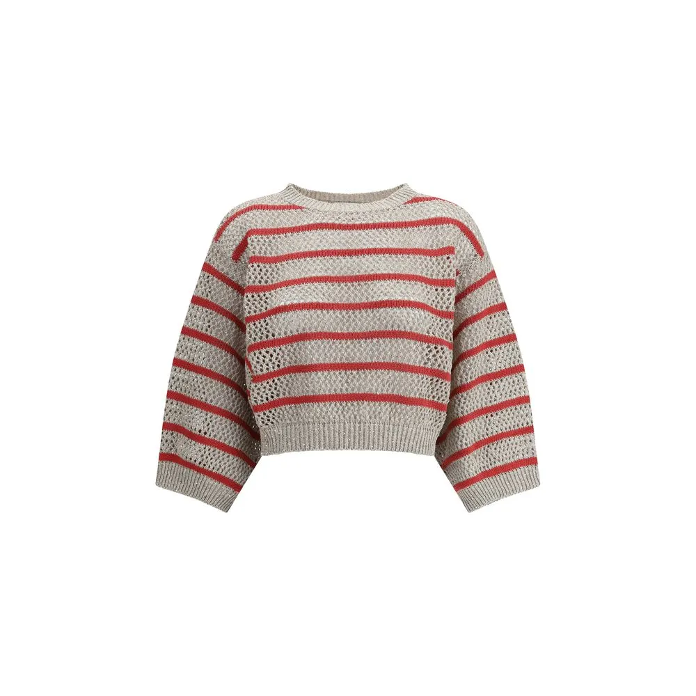 Sweater in perforated knit