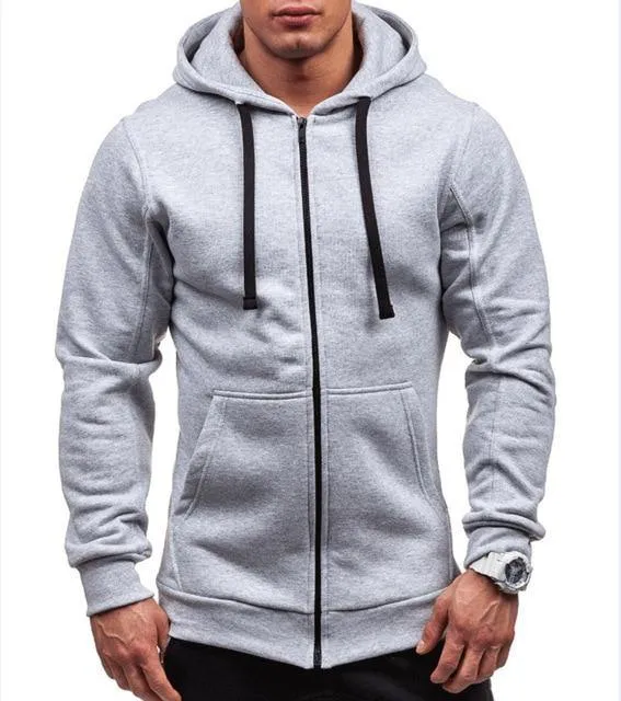 Sweatshirt Zipper Hoodie Solid Color