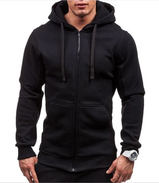 Sweatshirt Zipper Hoodie Solid Color
