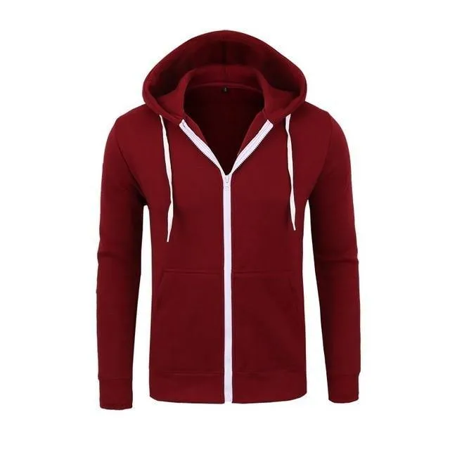 Sweatshirt Zipper Hoodie Solid Color