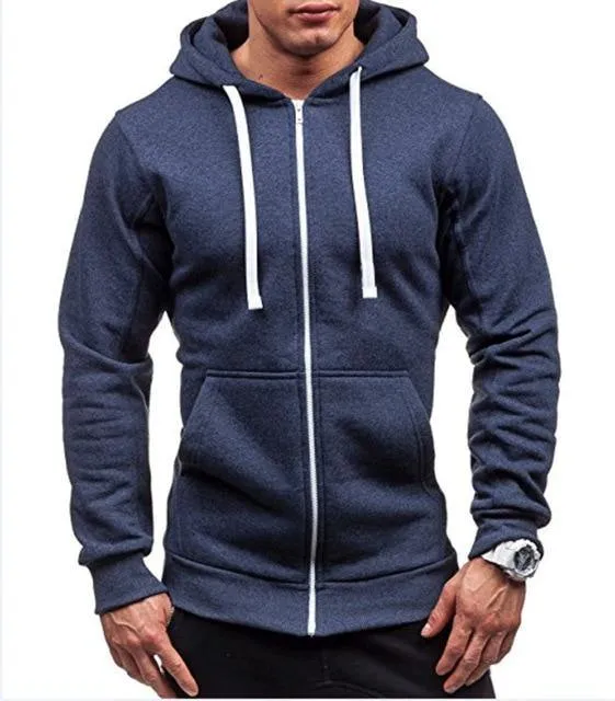 Sweatshirt Zipper Hoodie Solid Color