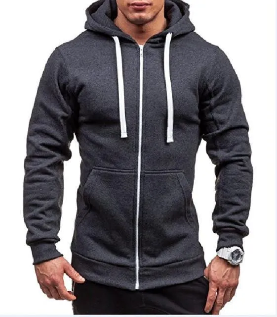 Sweatshirt Zipper Hoodie Solid Color