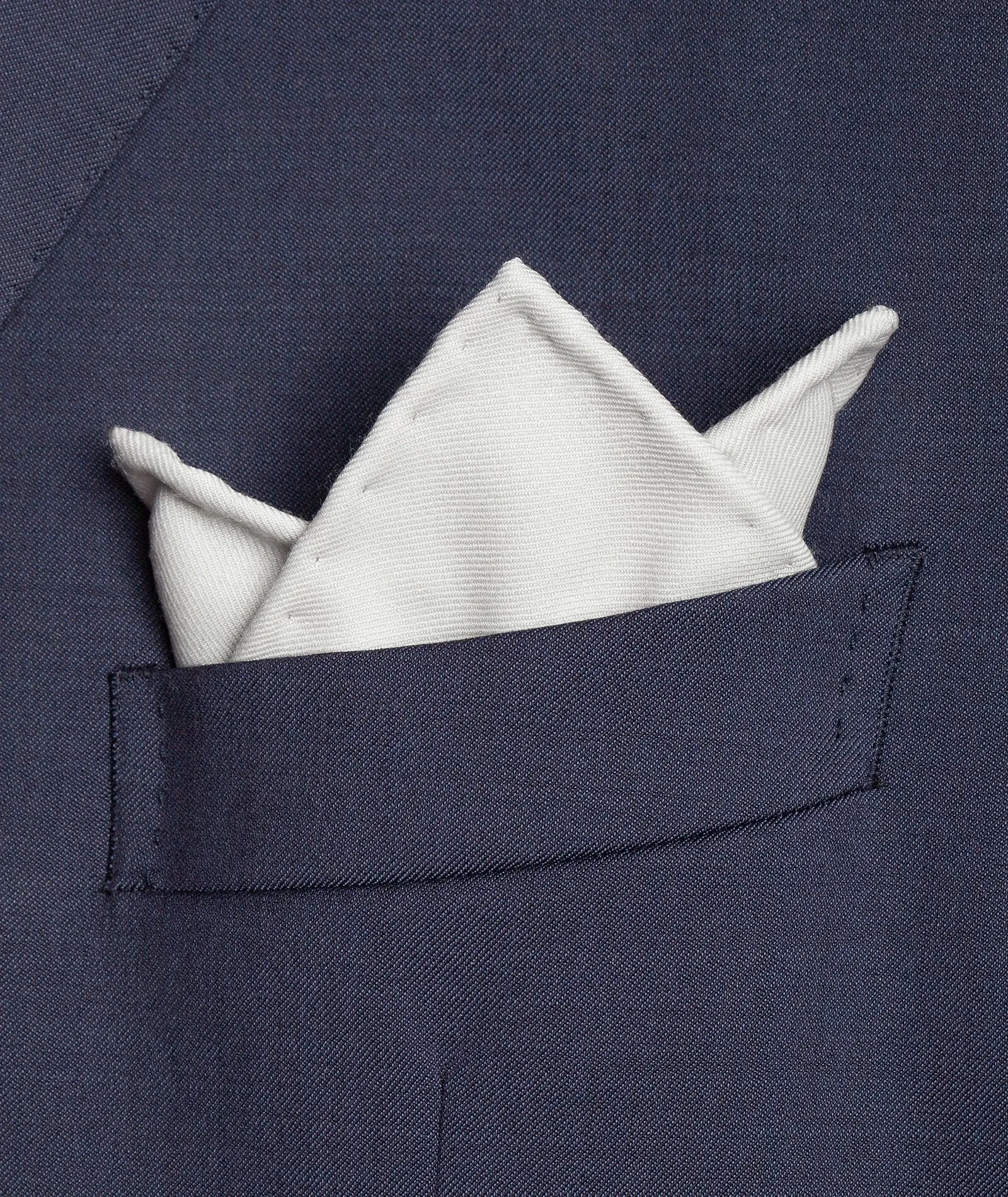 Tailored Handmade Light grey in Wool Pocket Square