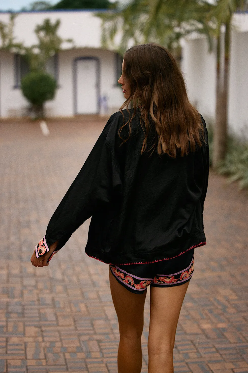 That’s What I Like Silk Satin Embroidered Jacket