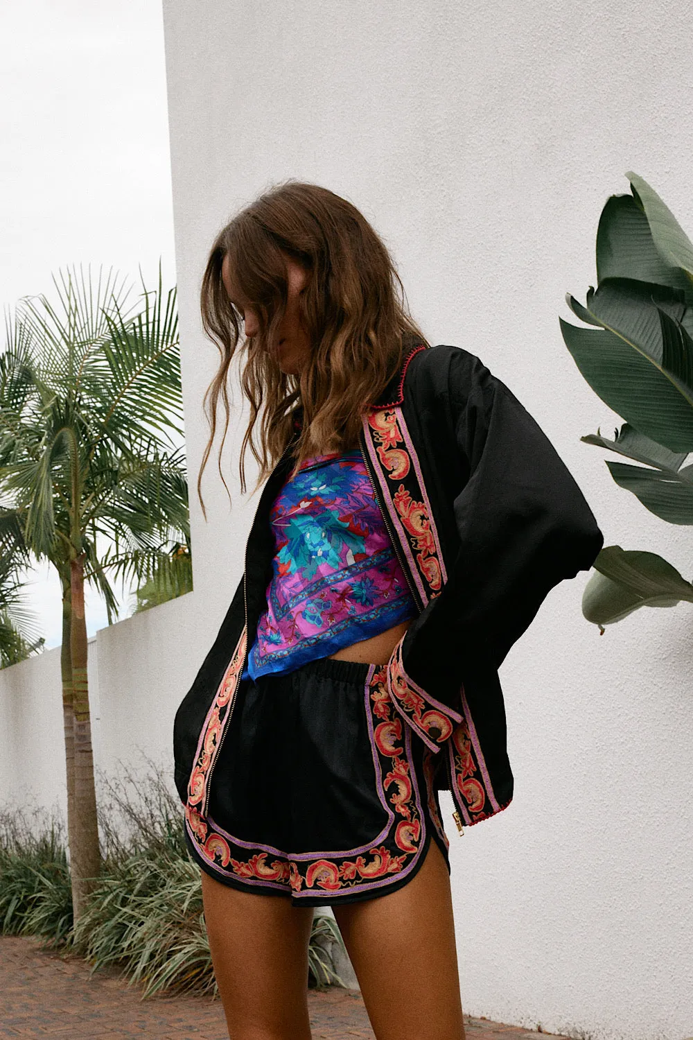 That’s What I Like Silk Satin Embroidered Jacket