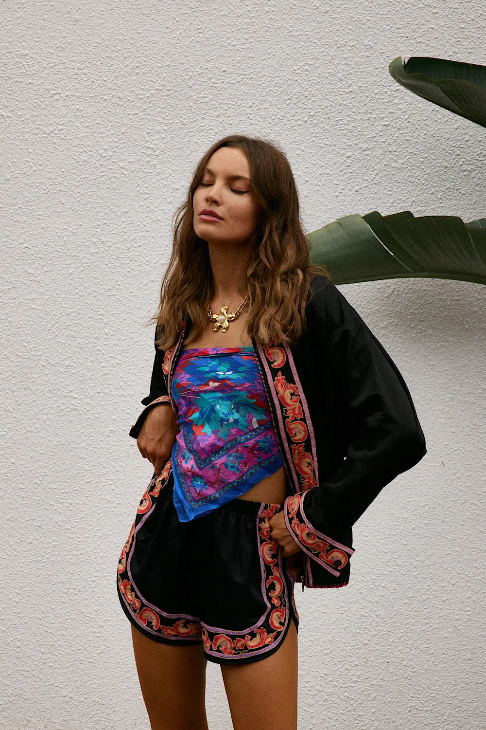 That’s What I Like Silk Satin Embroidered Jacket
