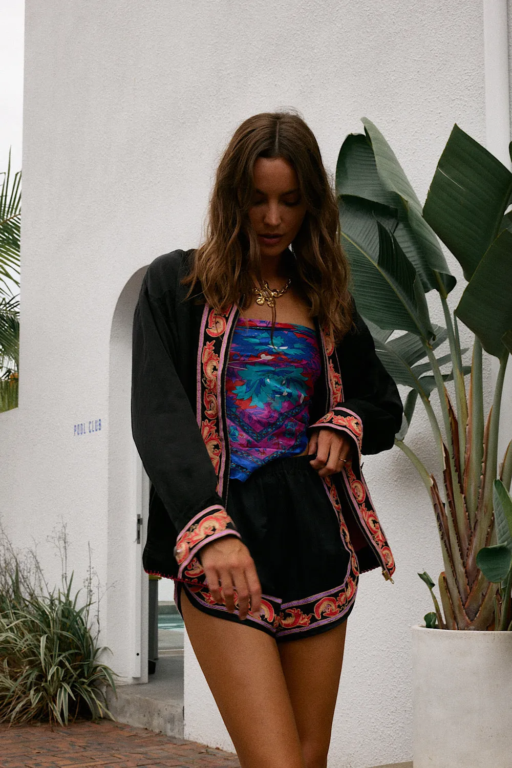 That’s What I Like Silk Satin Embroidered Jacket