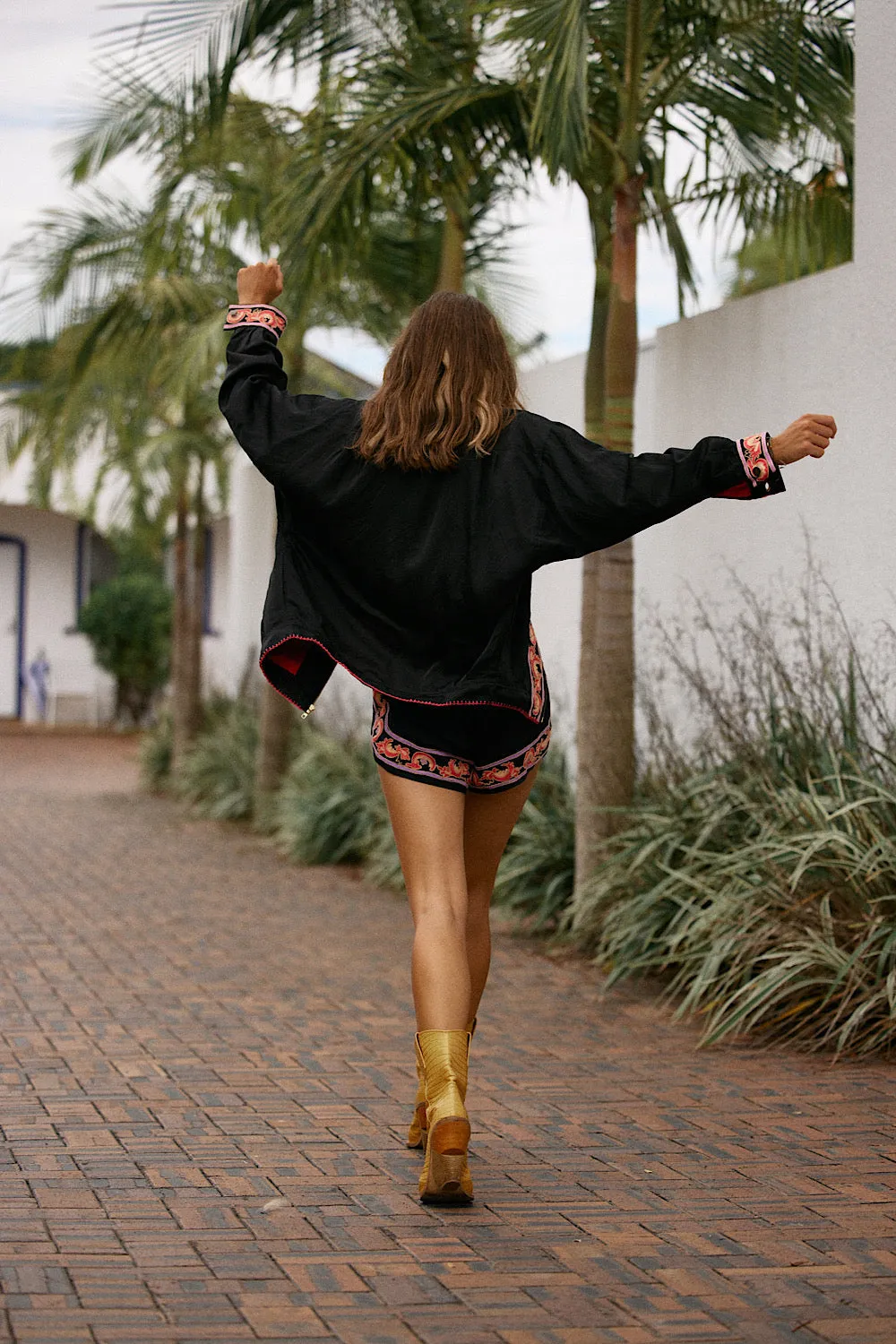 That’s What I Like Silk Satin Embroidered Jacket