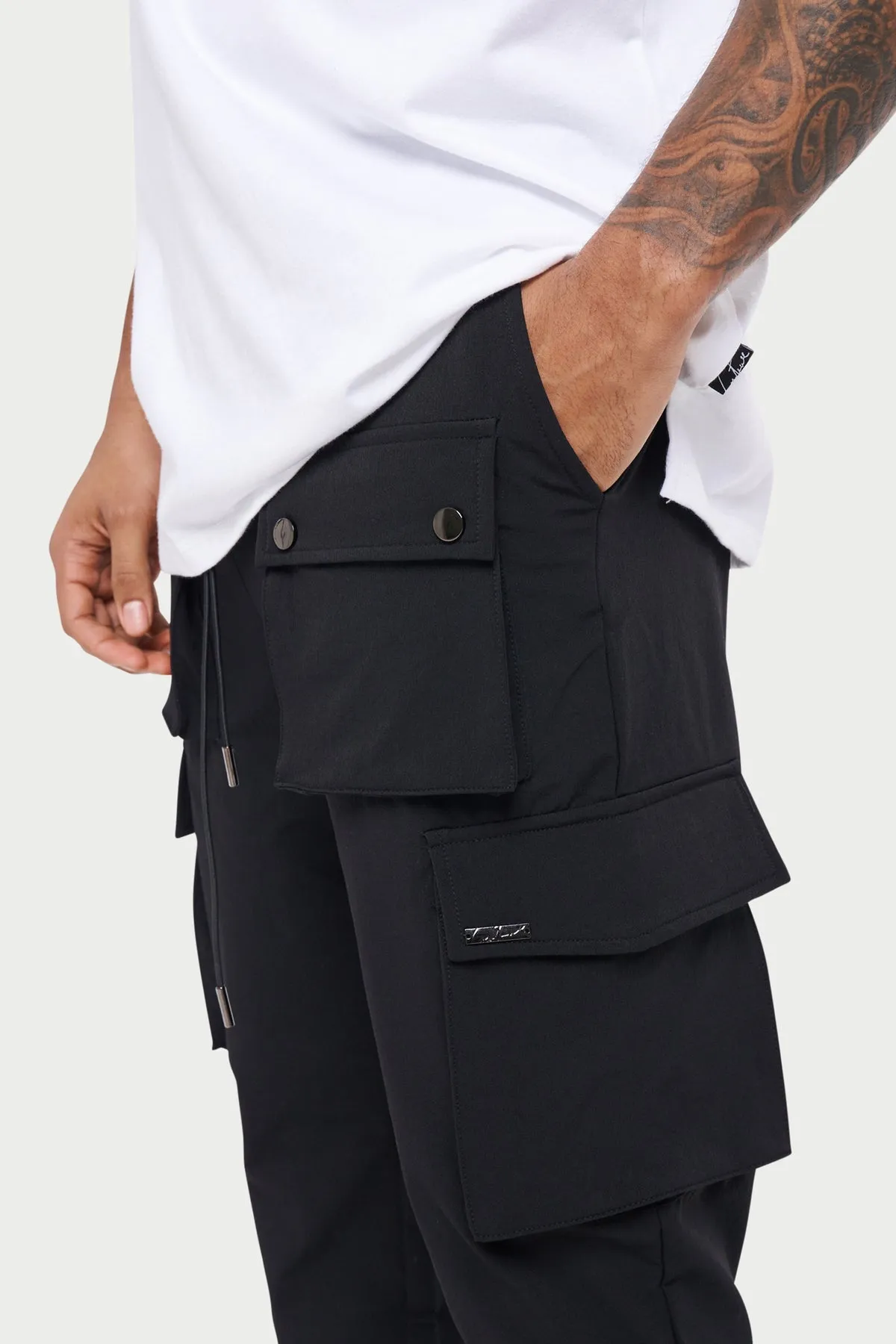 The Couture Club Technical Stretch Cargo Pants Black