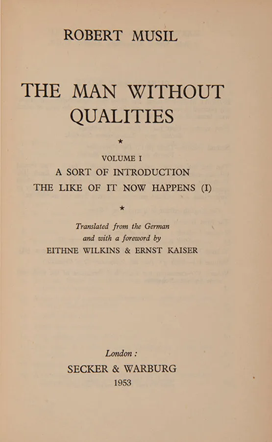 The Man Without Qualities: