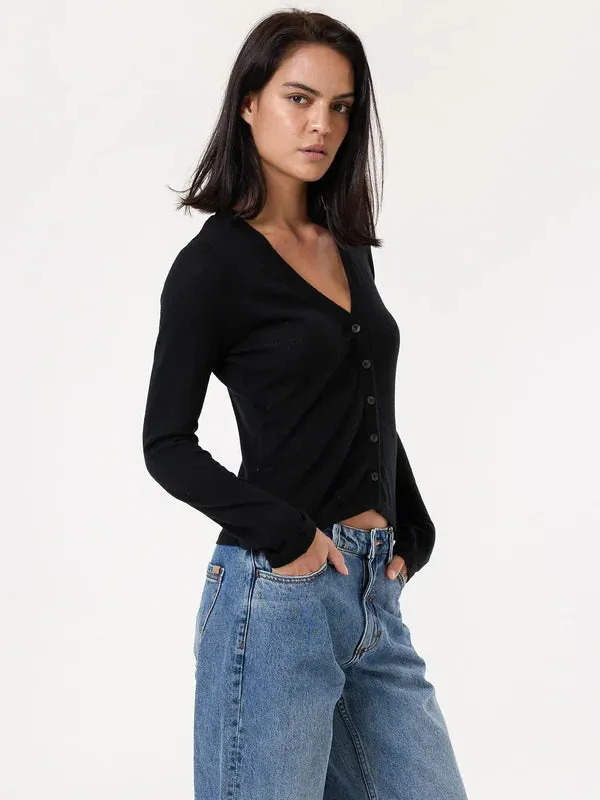 THRILLS ALAIA KNIT CARDIGAN BLACK