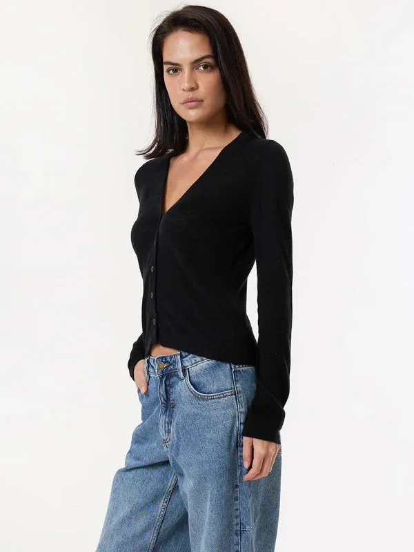 THRILLS ALAIA KNIT CARDIGAN BLACK