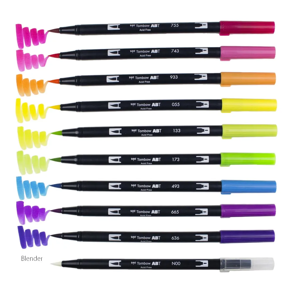 Tombow AB-T10CBR Bright 10pc Brush Set
