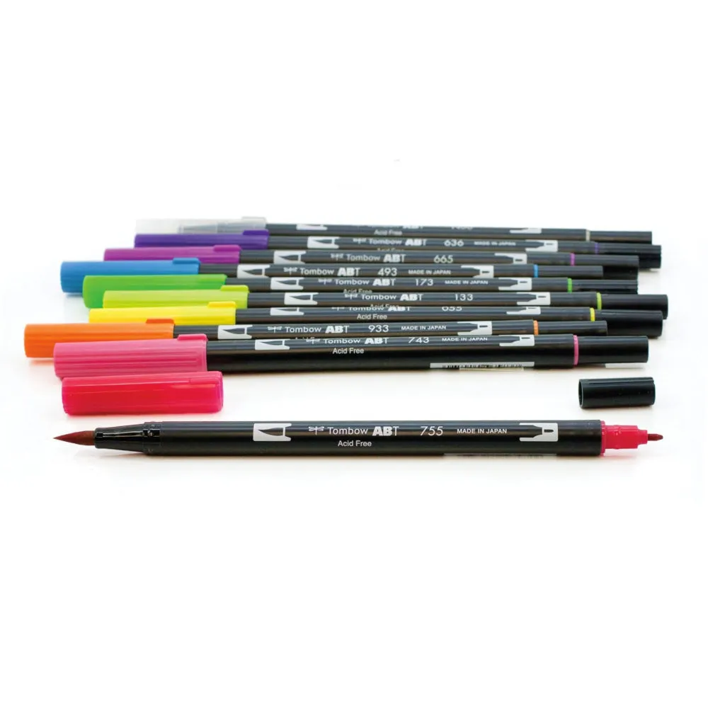 Tombow AB-T10CBR Bright 10pc Brush Set