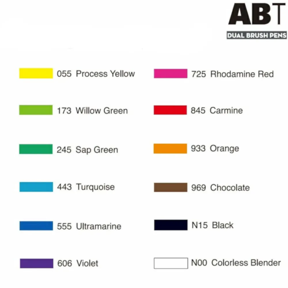 Tombow AB-T12CBA Basic 12pc Brush Set