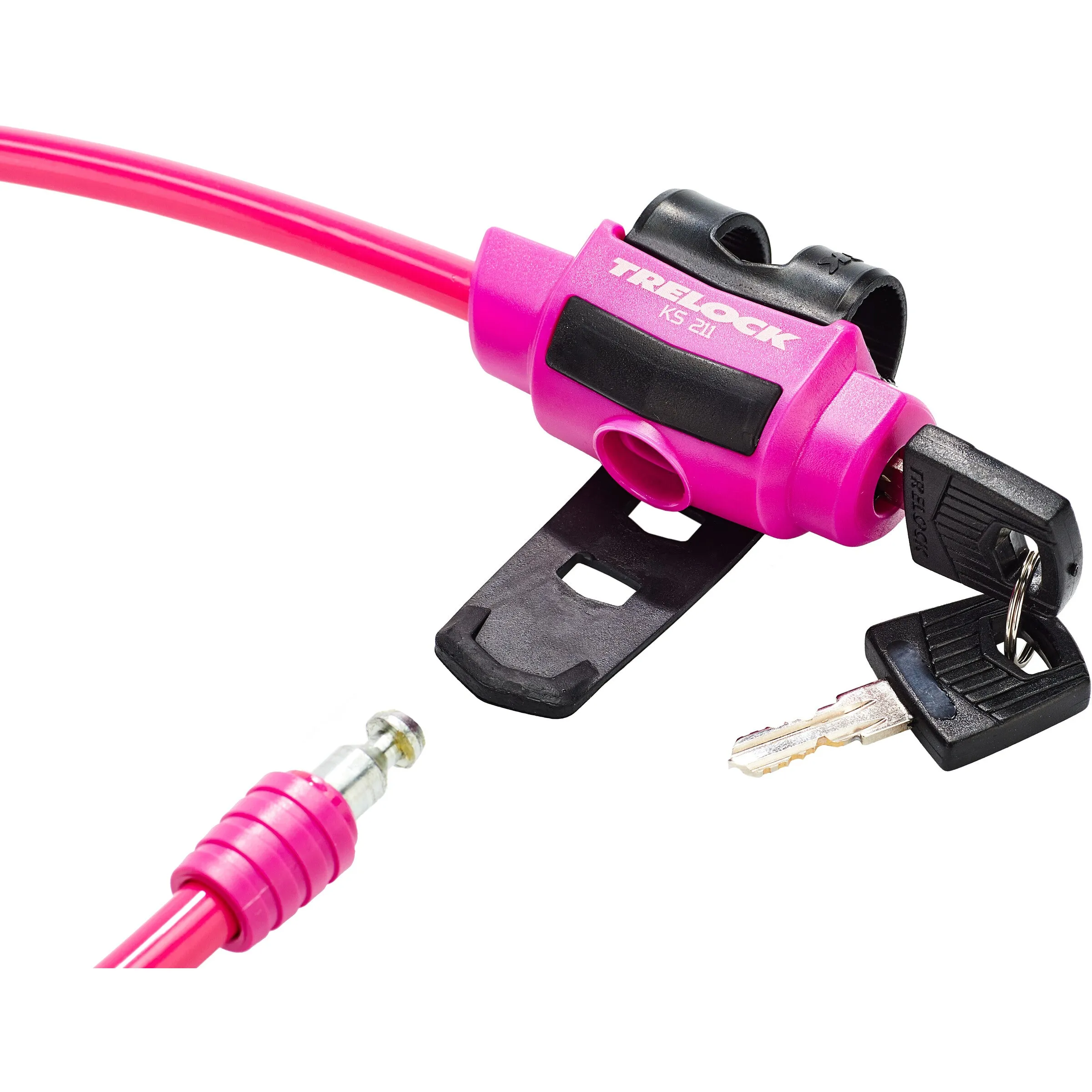 Trelock FIXXGO KS211 Kids Bike / Scooter Lock - 75cm x 10mm - Pink