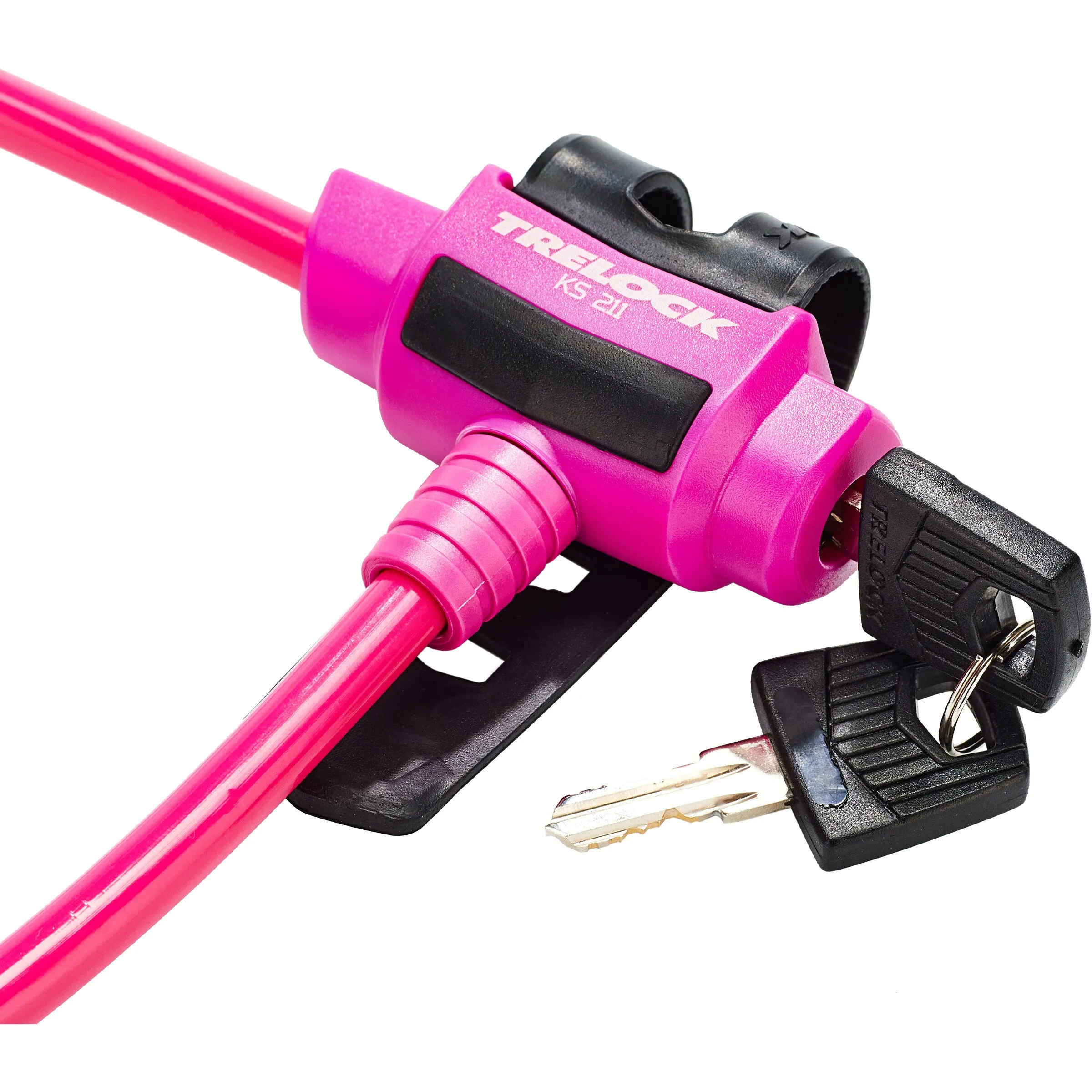 Trelock FIXXGO KS211 Kids Bike / Scooter Lock - 75cm x 10mm - Pink