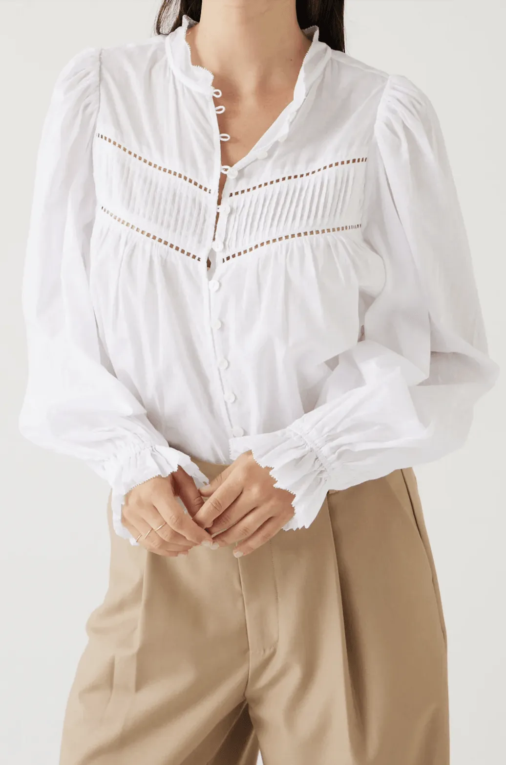 TUESDAY LABEL Lawn Top - Soft White