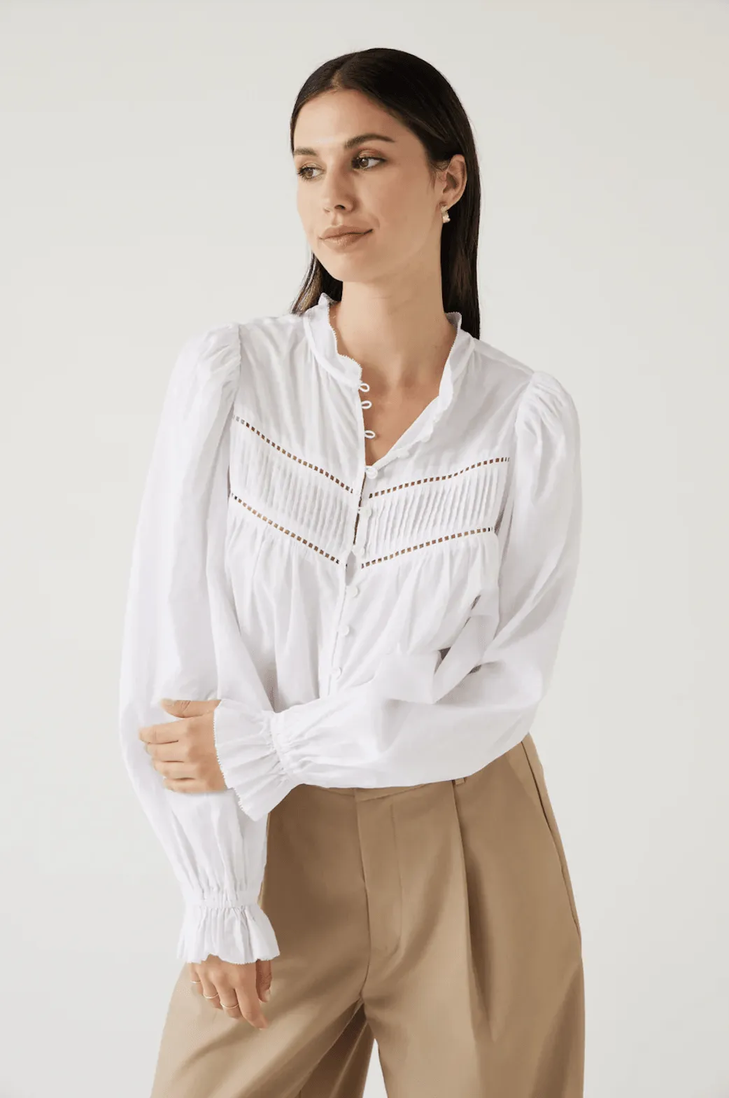 TUESDAY LABEL Lawn Top - Soft White