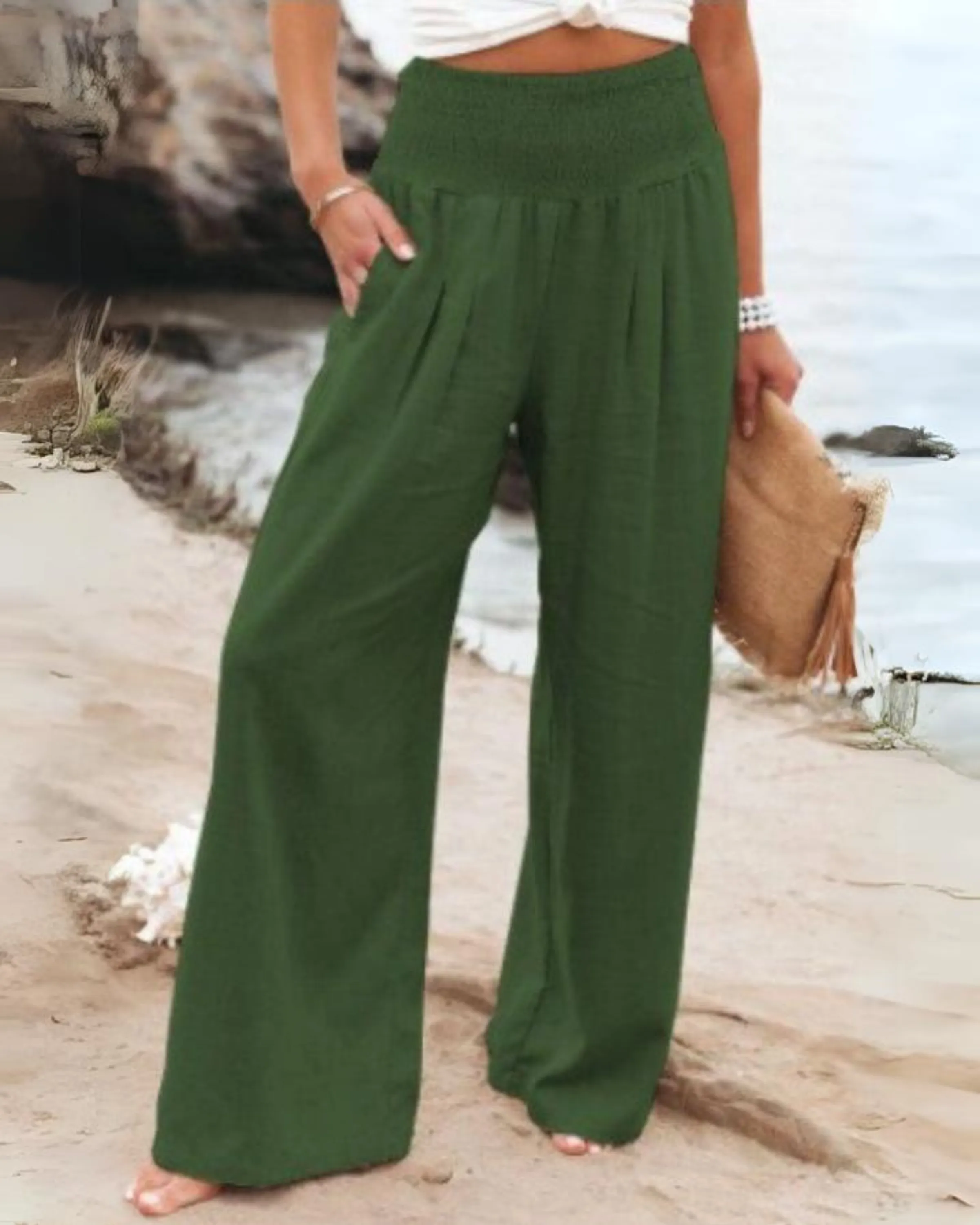 Ubud -High waist cotton pants