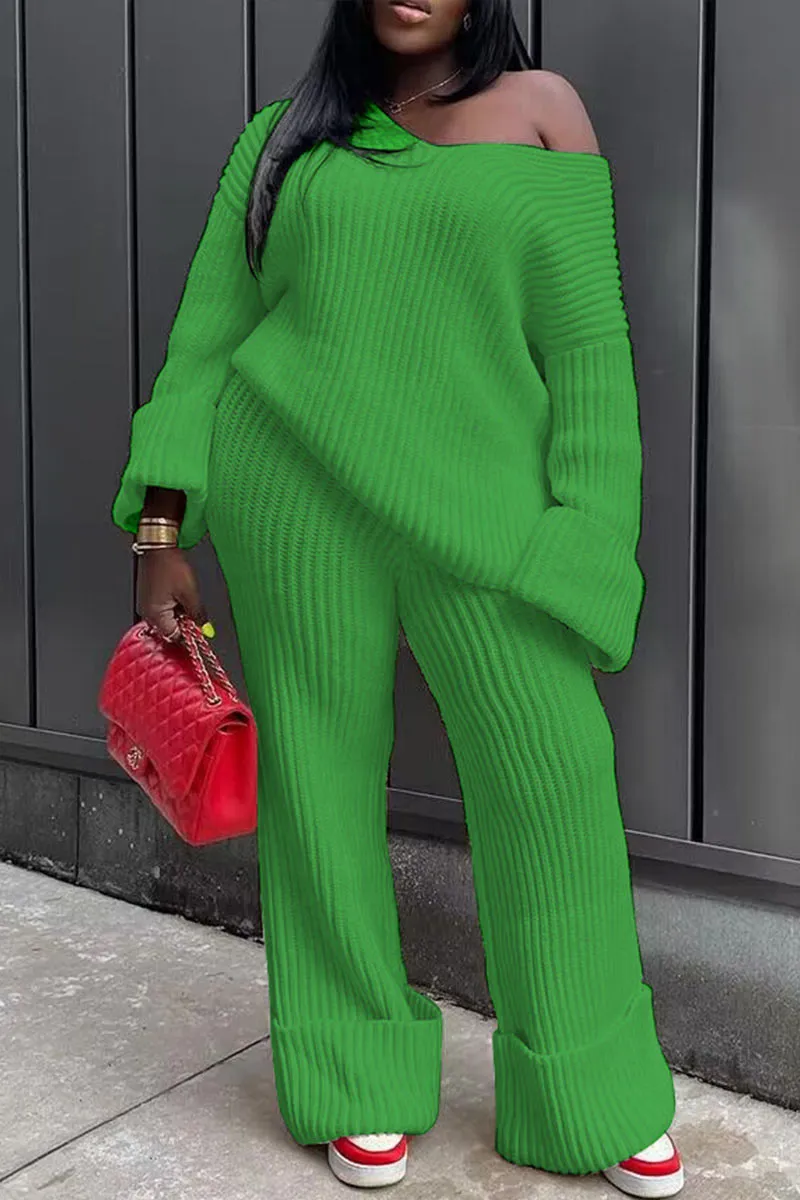 UI0193 Knitted Shirt and Pants Set