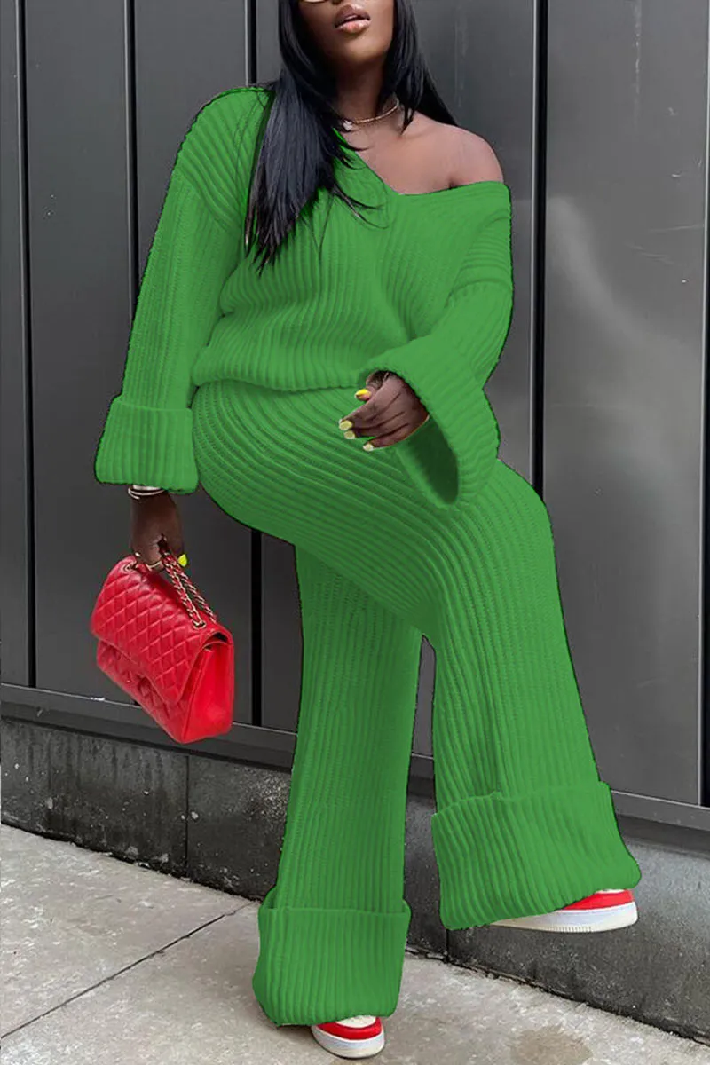 UI0193 Knitted Shirt and Pants Set
