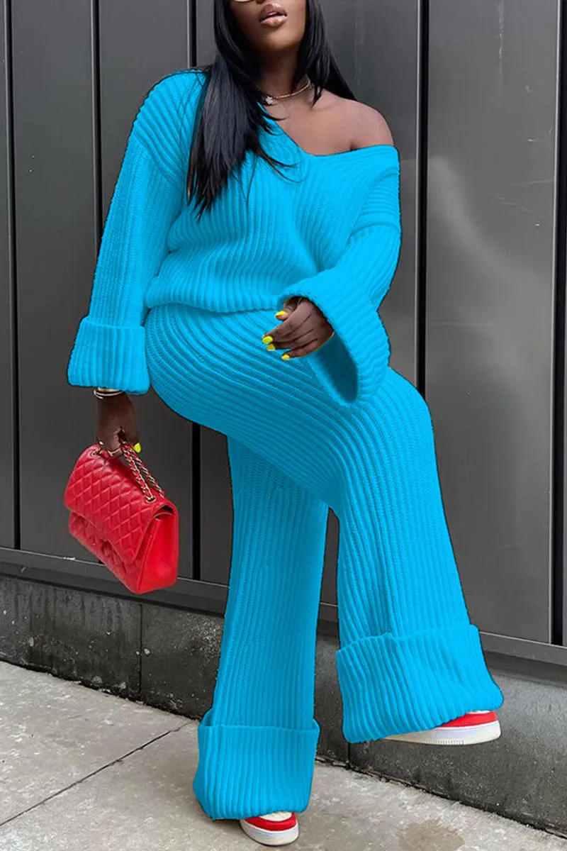 UI0193 Knitted Shirt and Pants Set