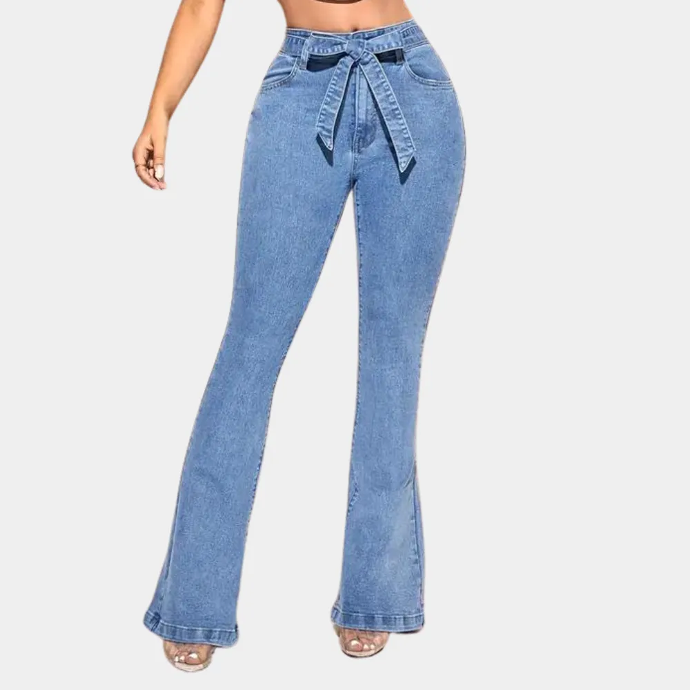 Ultra-comfortable wide-leg jeans with high stretch for women