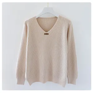 V-Neck Basic Style Autumn Winter Sweater