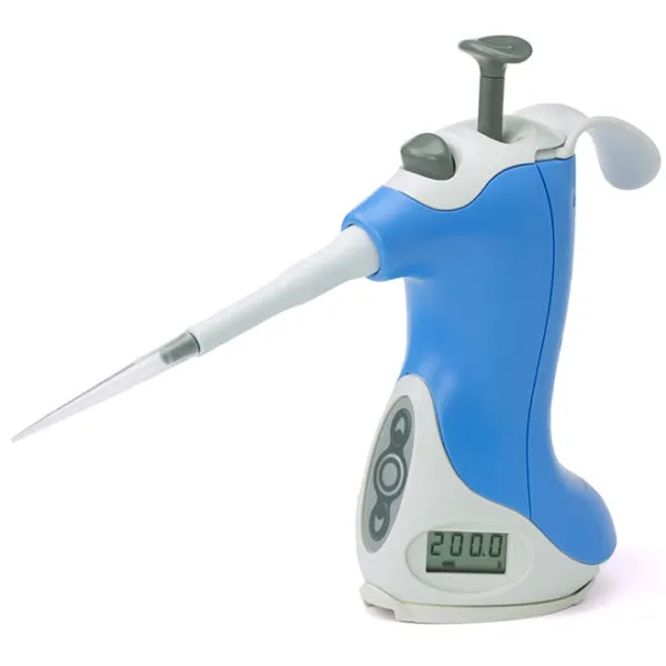 VistaLab 1057-0200LF-300 20-200µL Pipette, Ovation, Quick-Set (QS), Fits 300µL LfTS Tips,  Blue, 1/pk